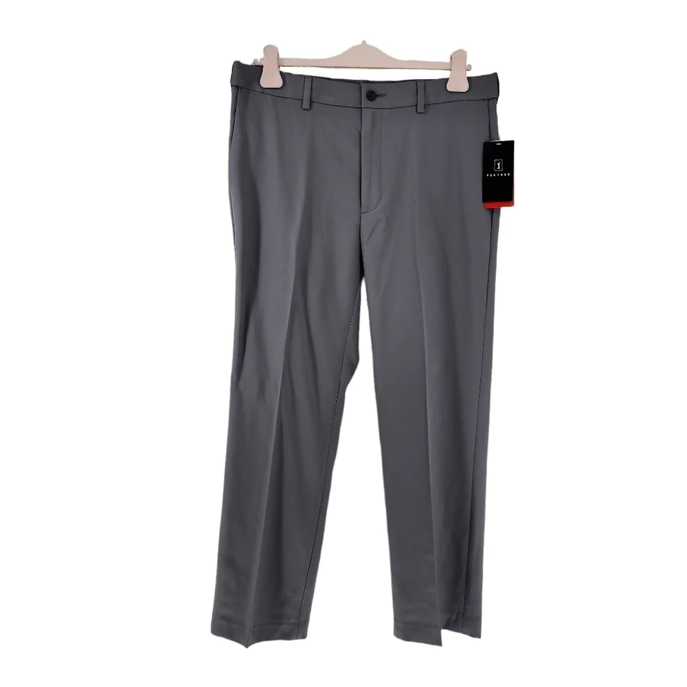 PGA Tour Men's Quite Shade Expandable Waistband Flat Front Golf Pant - 34X29